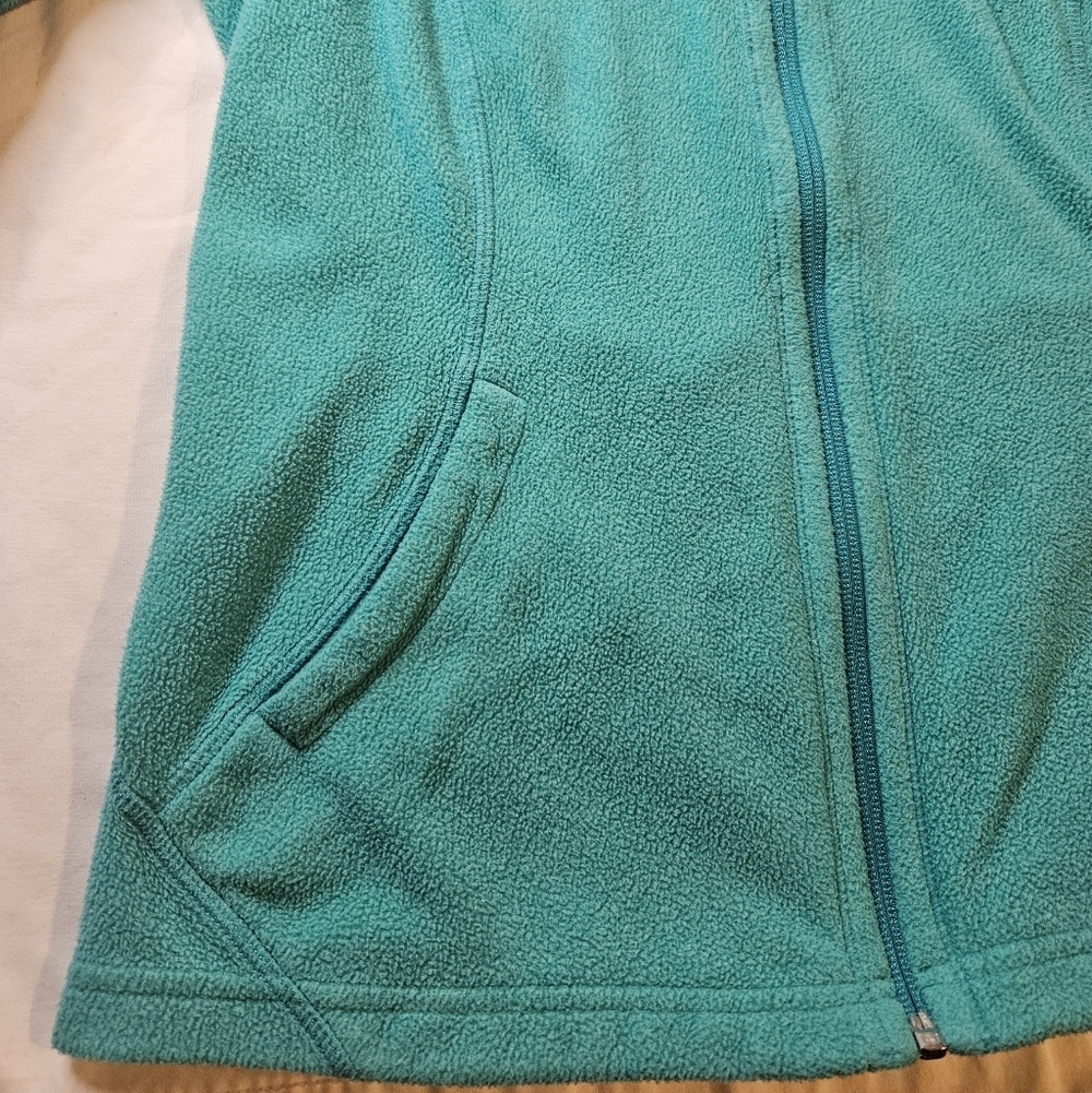North Face Womens Zip Up Hoodie Fleece Teal/Aqua Small - Picture 6 of 8